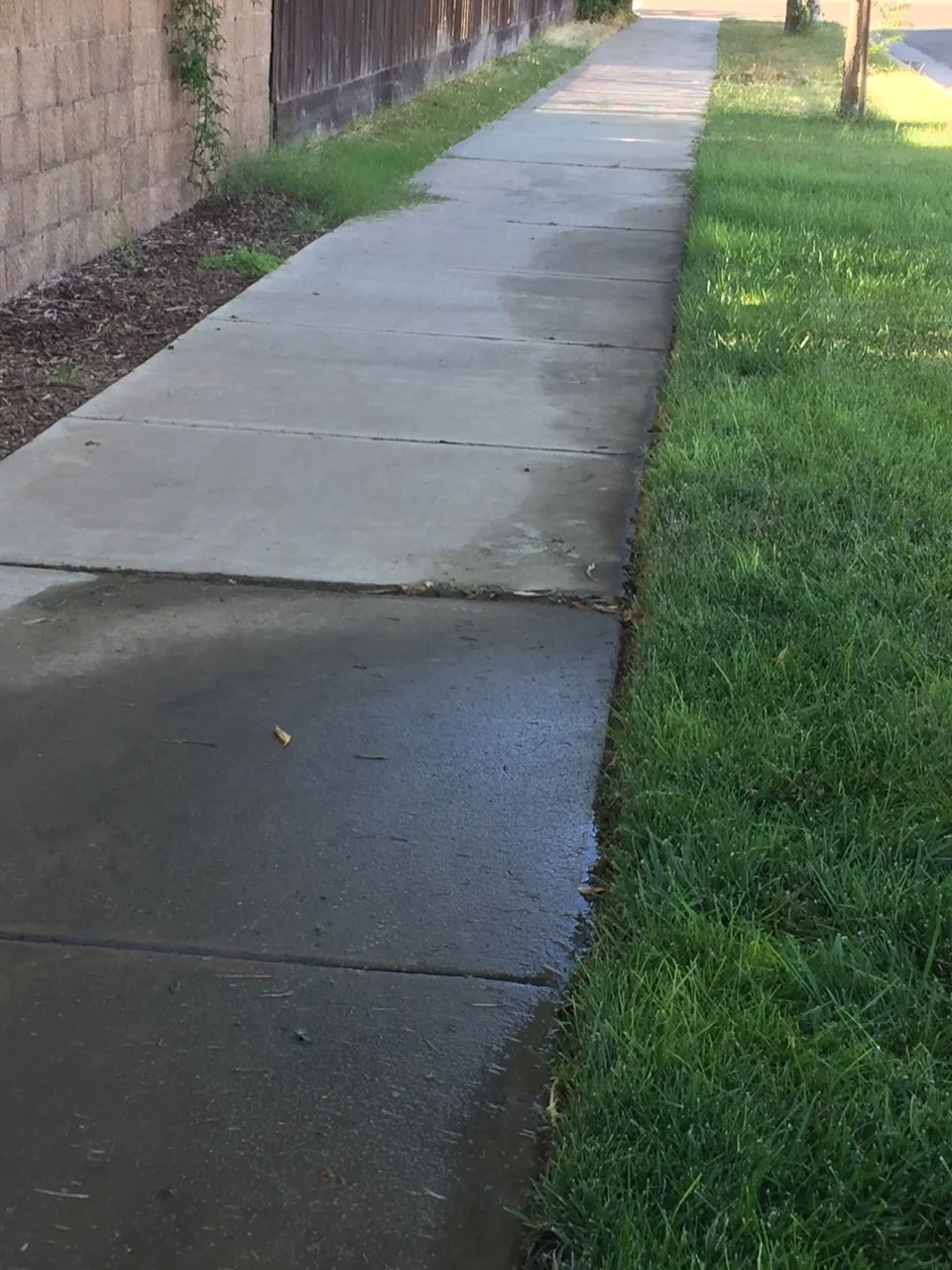 This longer shot of the street shows at least two other spots where excessive water may pose a safety issue.