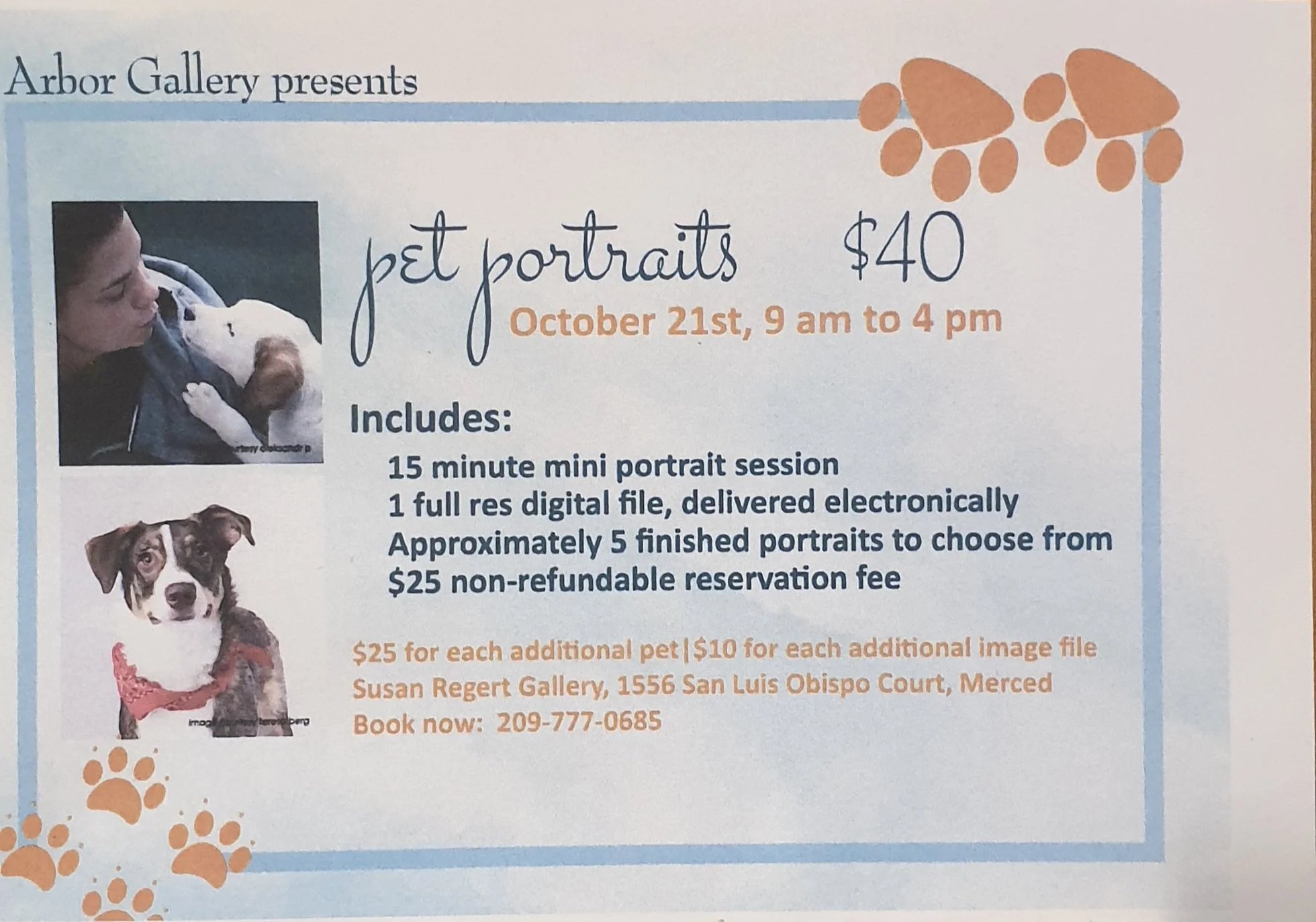 Arbor Gallery Pet Portrait Fundraiser — Merced County Events