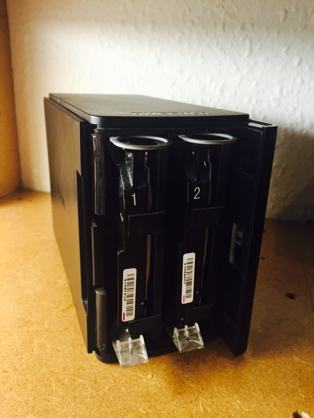 The unit opened up exposing the 2 seagate seagate barracuda drives