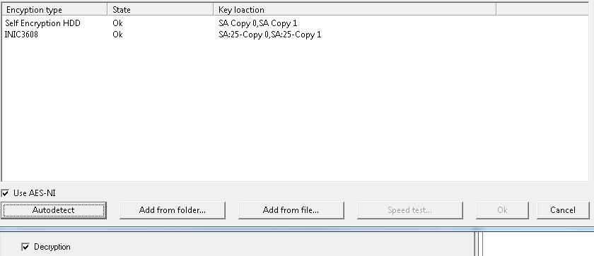 Decrypting the drive on the fly to allow sector access and therefore data access! 