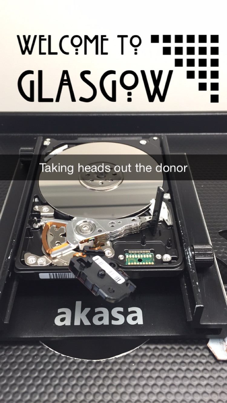Here I am taking good heads out the donor drive to use on my customer drive, I was clearly using snapchat the day I took this one :)