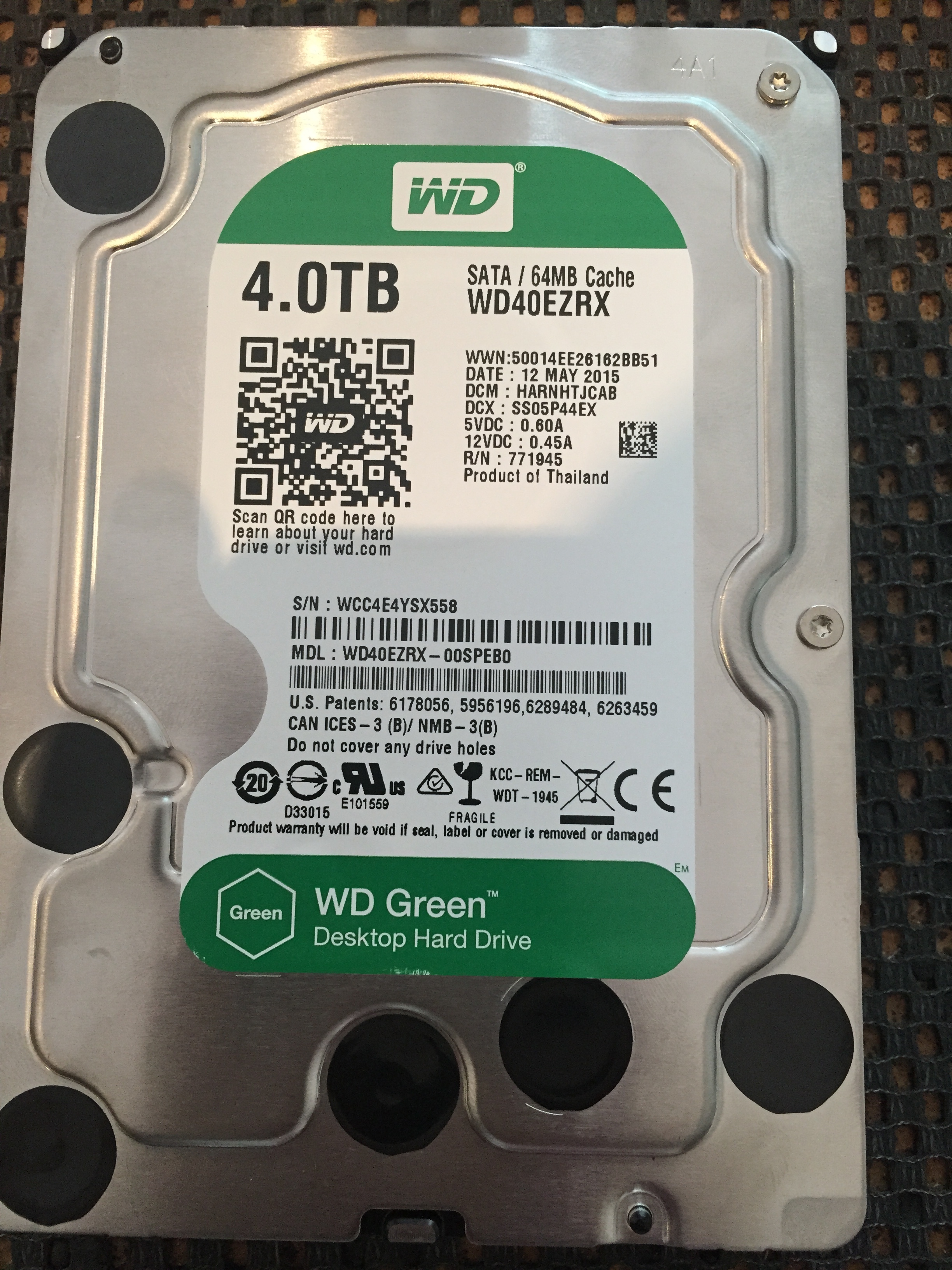 For Data Recovery on this clicking western digital 4TB we need to open it up and change the heads (little parts inside that read the data) When they are dropped these parts take the most damage and stop reading data. We need to replace them with good ones.
