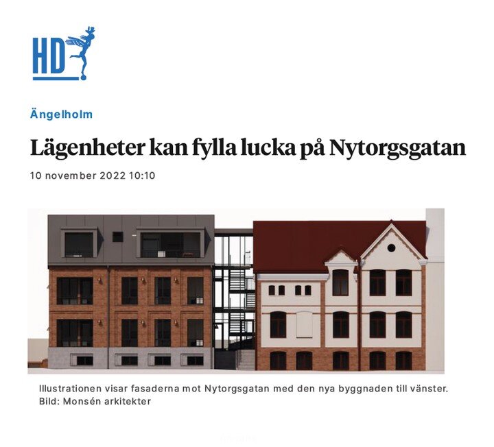 HD.se (Helsingborgs Dagblad) uppm&auml;rksammade idag ett av v&aring;ra favoritprojekt som ligger p&aring; ritbordet just nu. 
 
Morkulan 18 &auml;r ett ambiti&ouml;st projekt d&auml;r gammalt ska byggas ihop med nytt, och byggherren Leeman Olsson s&