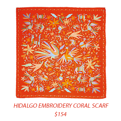 Purchase: Hidalgo Embroidery Coral Scarf