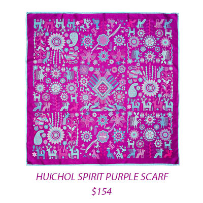 Purchase: Huichol Spirit Purple Scarf