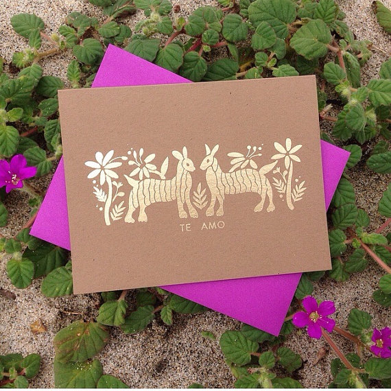 JPstationery Otomí Gold Foil "Te Amo" Card // $3.50