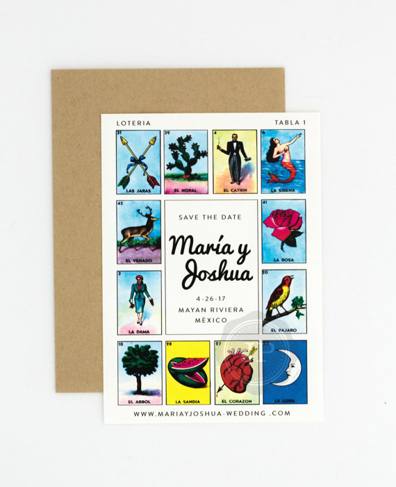 JPstationery Lotería Wedding Save the Date // $1.50