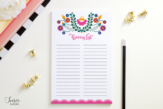 SoireePapery Grocery List Notepad // $18.25