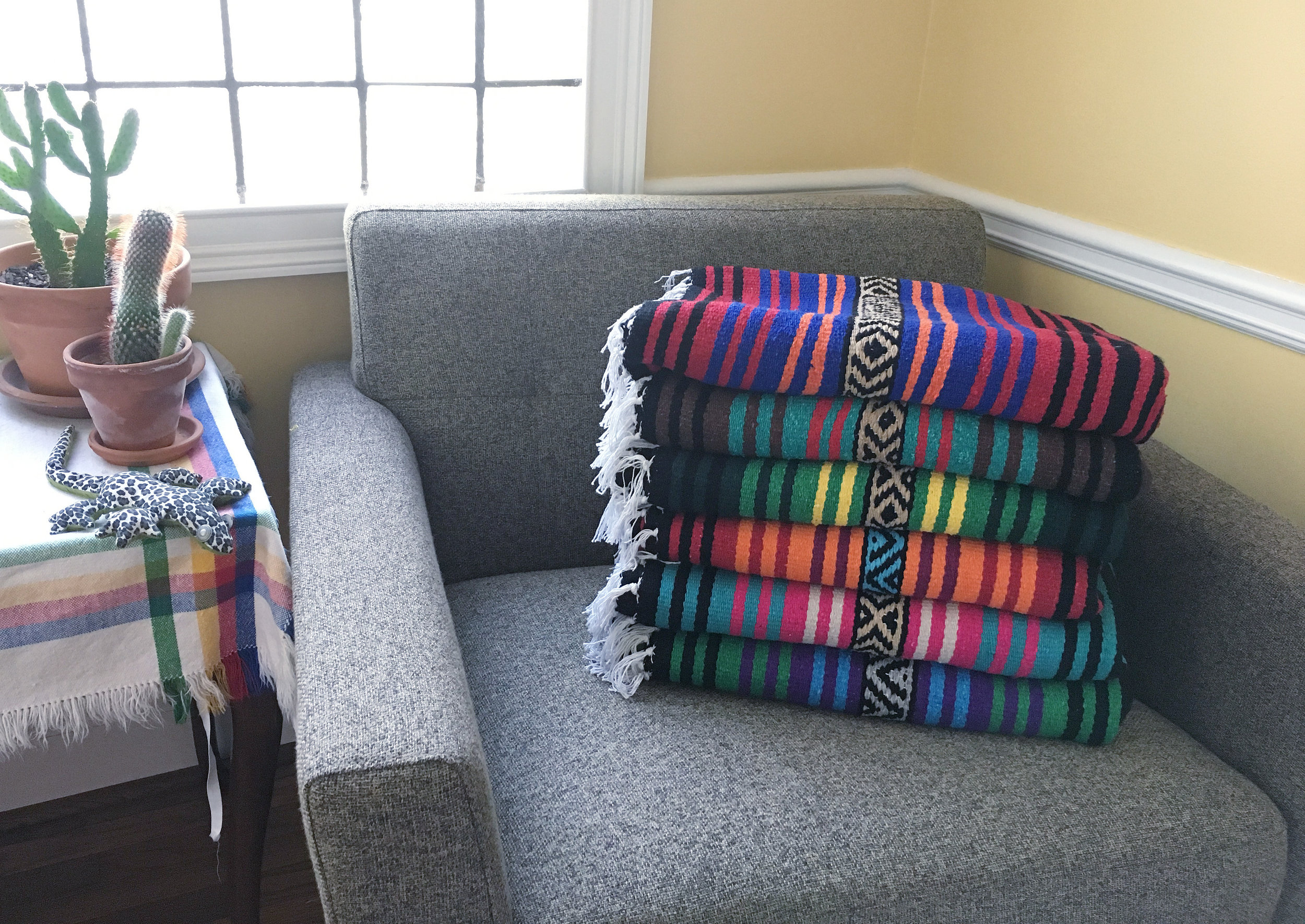 Niño de la Flor throw blankets from ShopMucho. (Photo Courtesy: Angelique Sloan) 