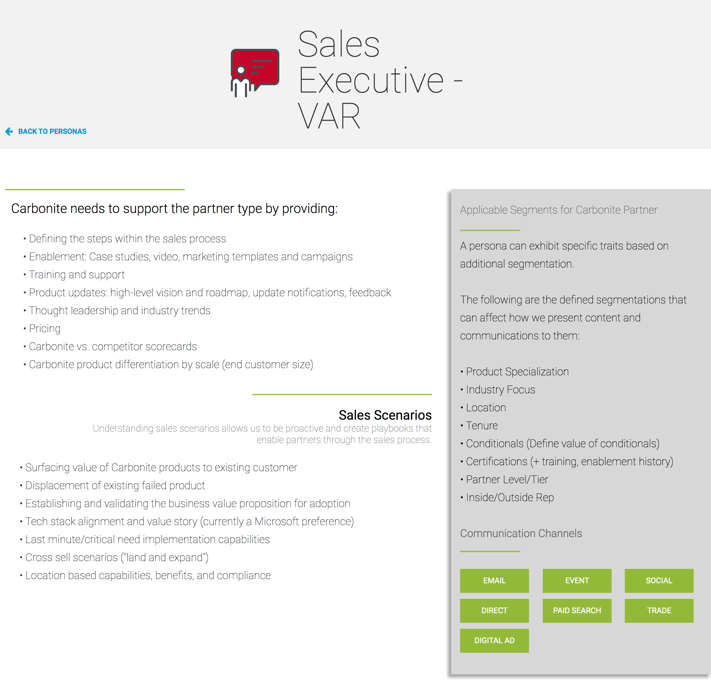 Persona Profile - Sales Executive (VAR)