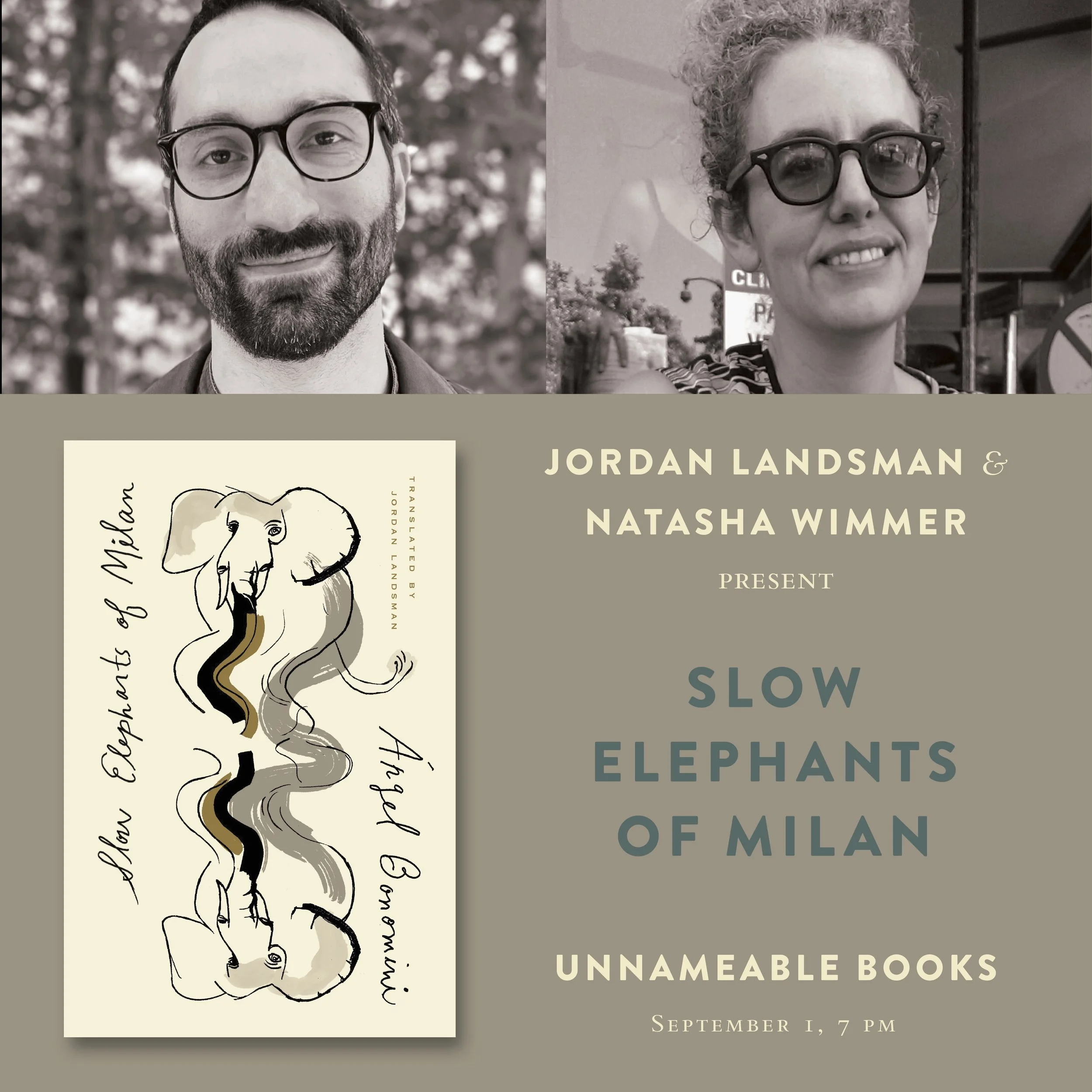 Jordan Landsman &amp; Natasha Wimmer present "Slow Elephants of Milan" by Ángel Bonomini