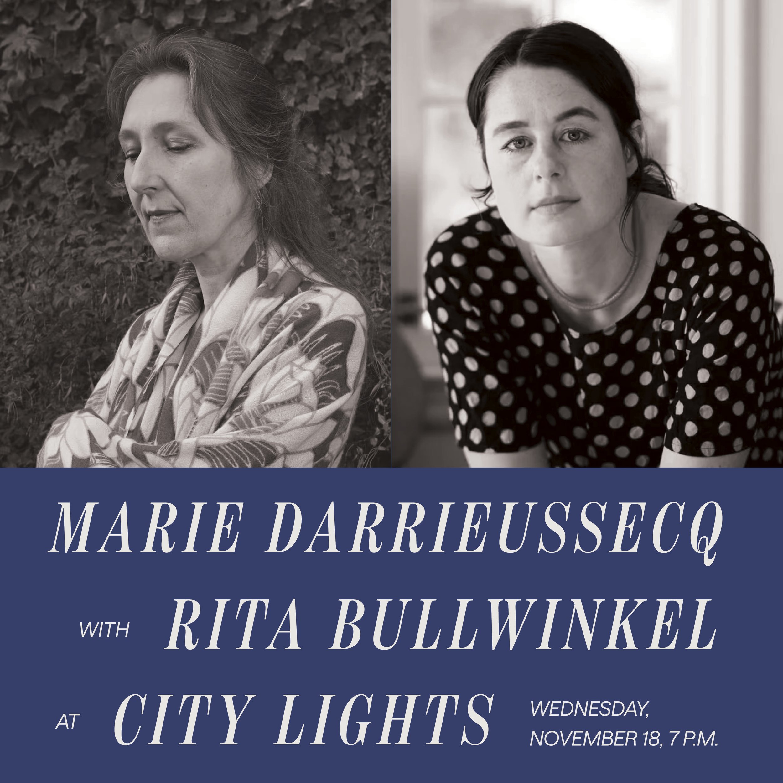Marie Darrieussecq with Rita Bullwinkel at City Lights
