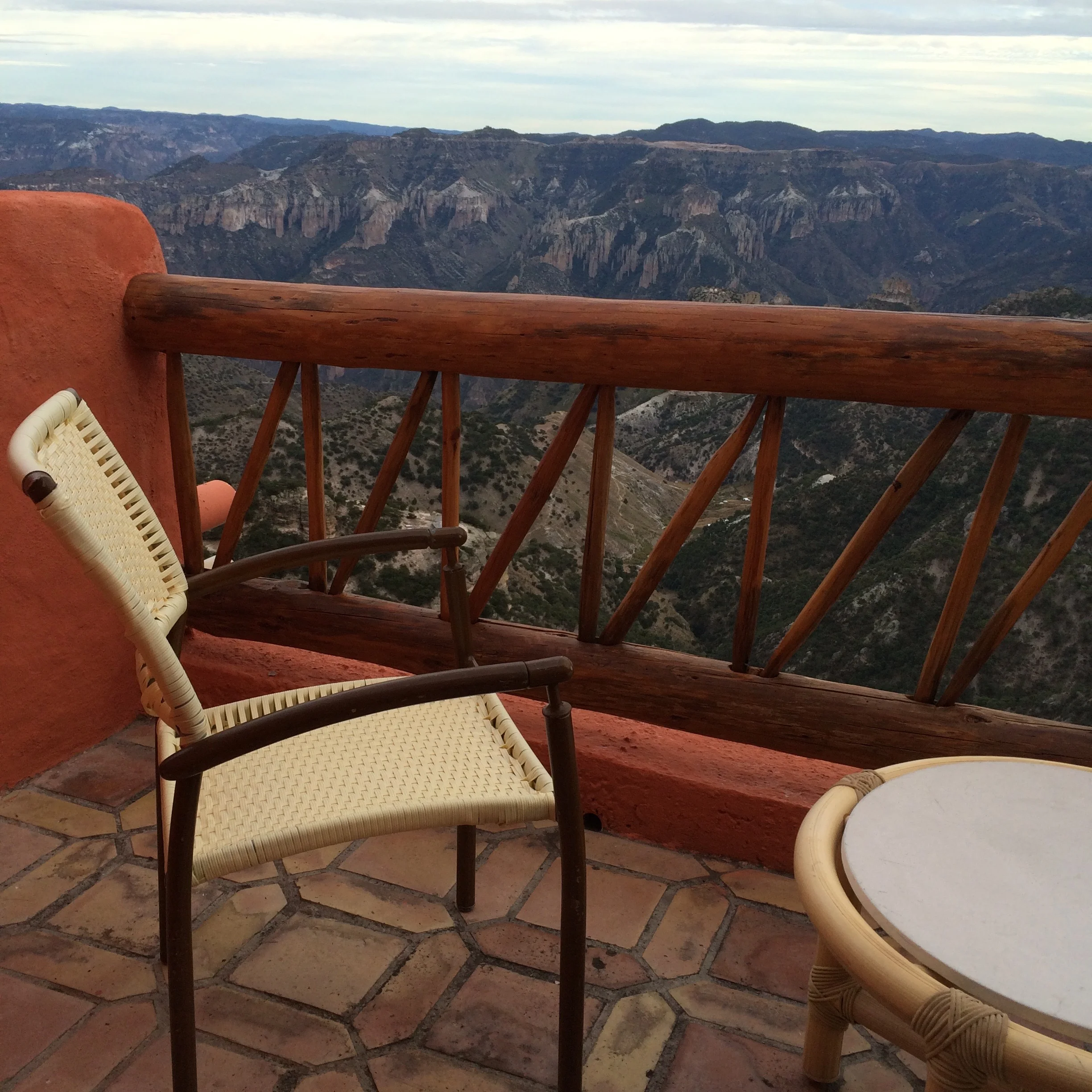 The hotel room veranda