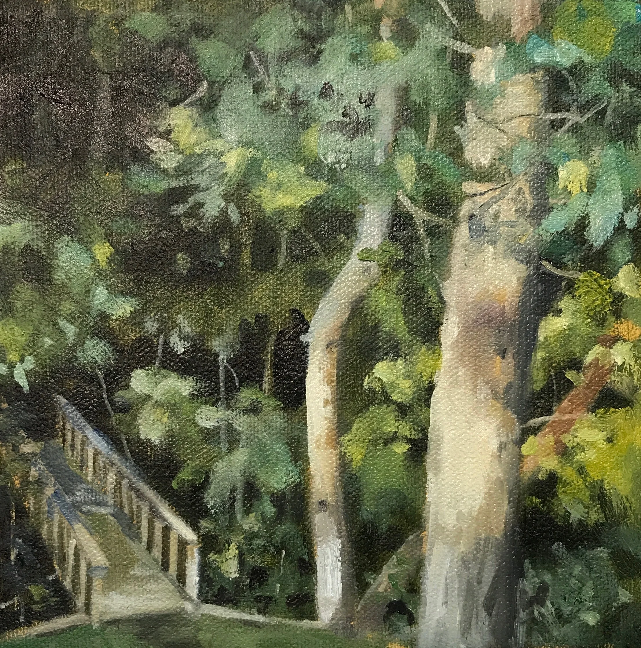 Carolyn Heffelfinger Bridge to the Creek 5%22x5' oil on canvas.jpg