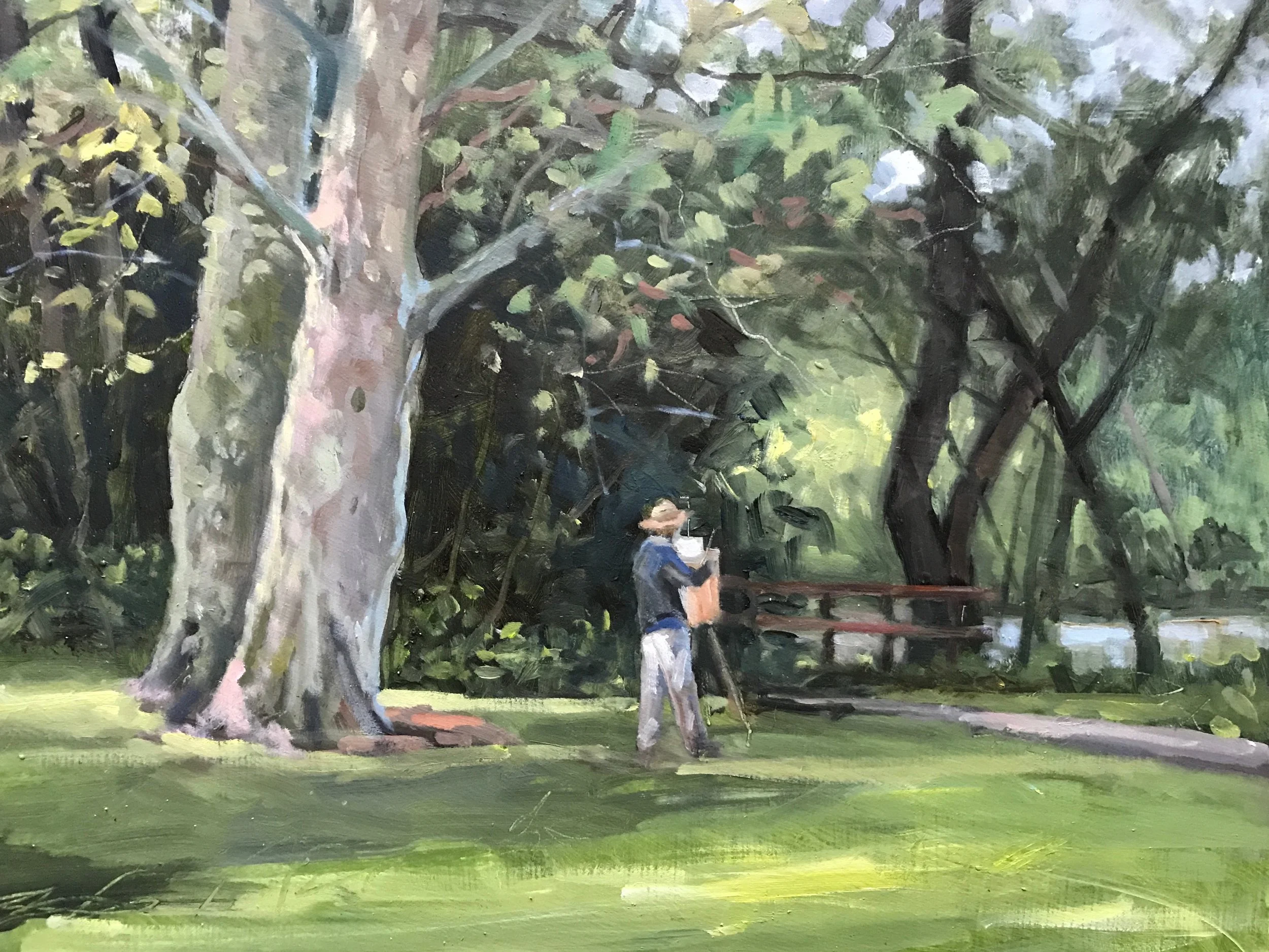 Carolyn Heffelfinger Painting the River 14%22x11%22 oil on board.jpg