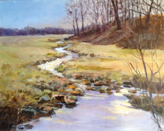 Carolyn Heffelfinger Spring Run Off- Oil on Board- 16%22x20%22.jpg
