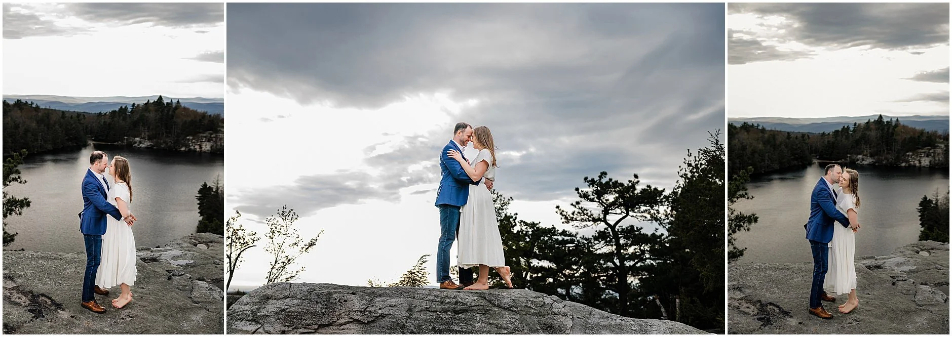 Romantic engagement portraits at Minnewaska State Park in Hudson Valley New York