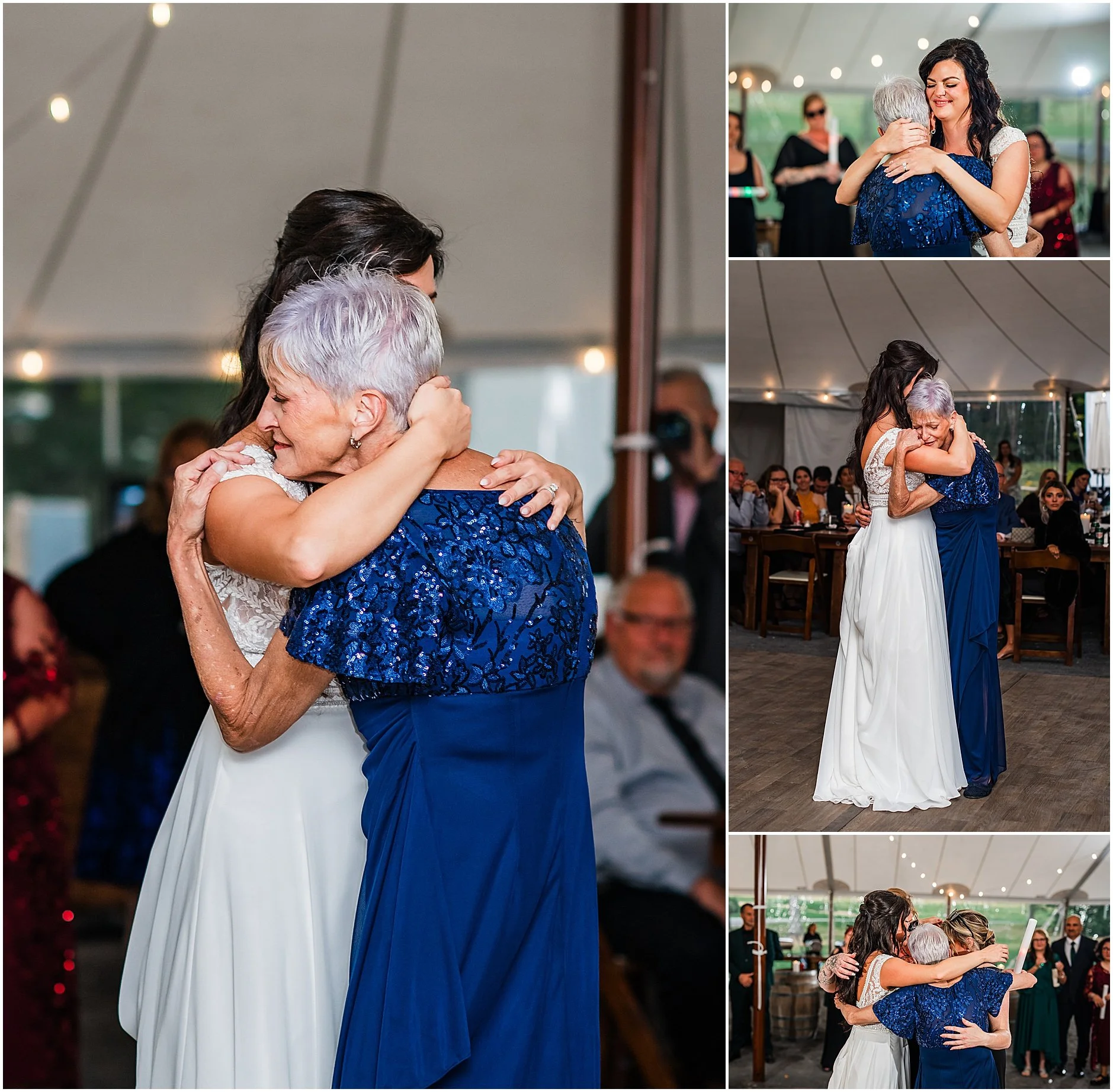 Emotional mother-daughter dance at wedding reception
