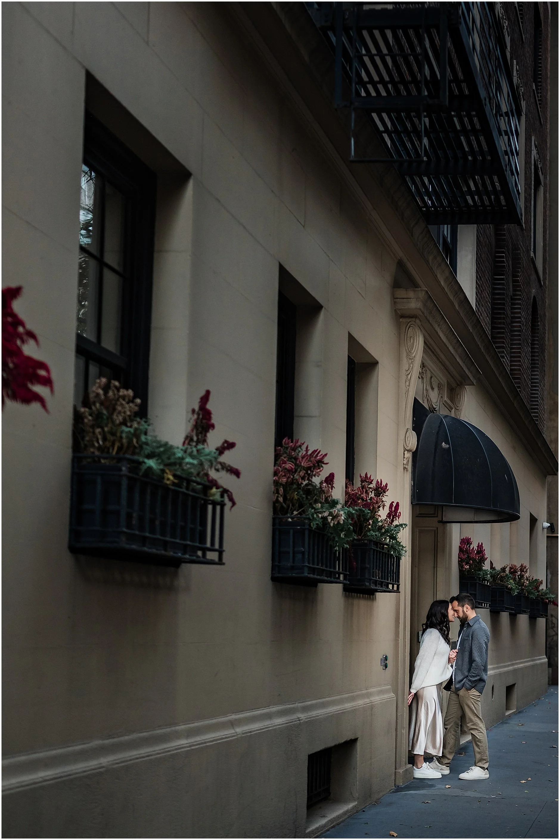 Stylish couple portraits during Soho engagement session