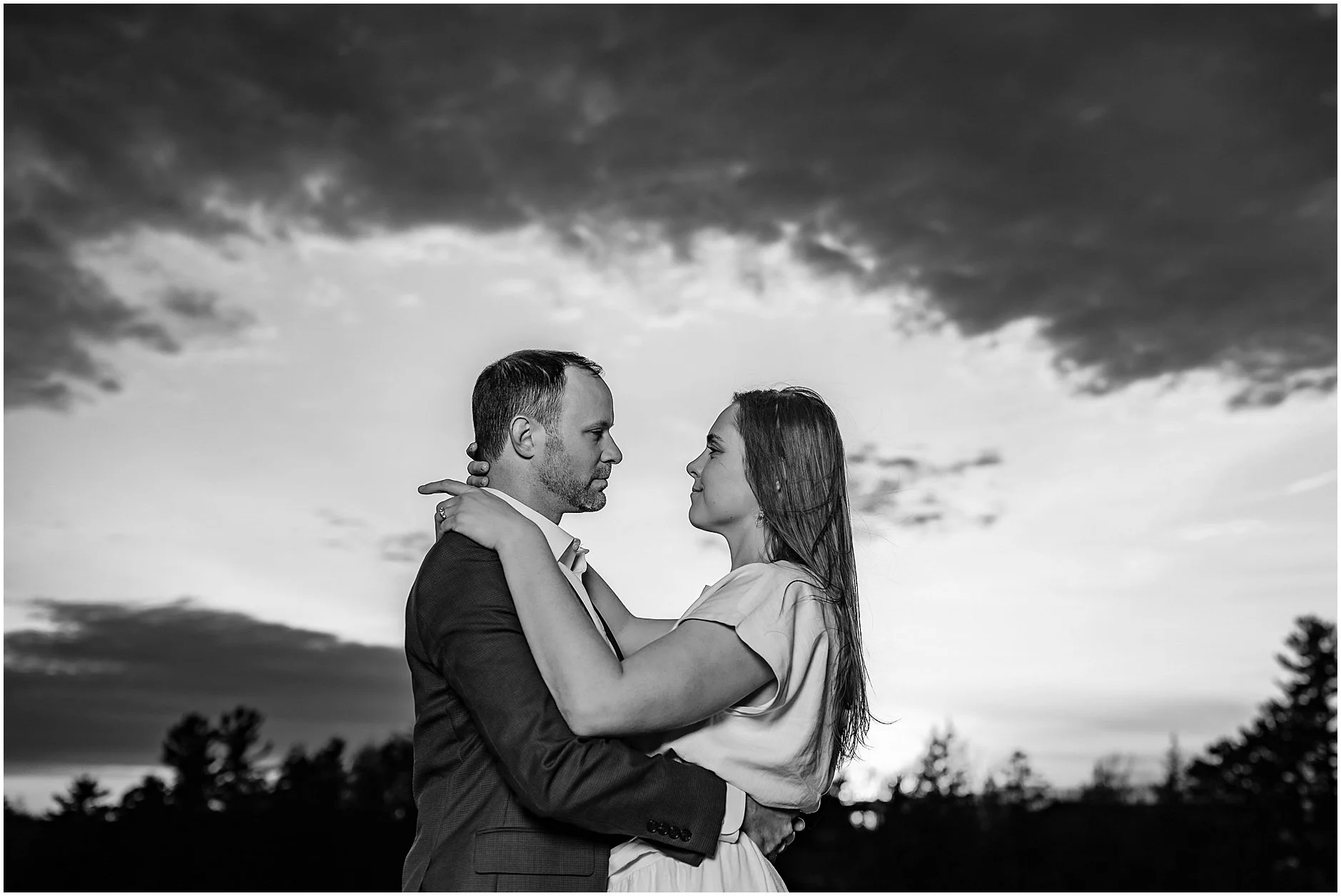 Intimate sunset engagement photos in the Catskill Mountains of New York