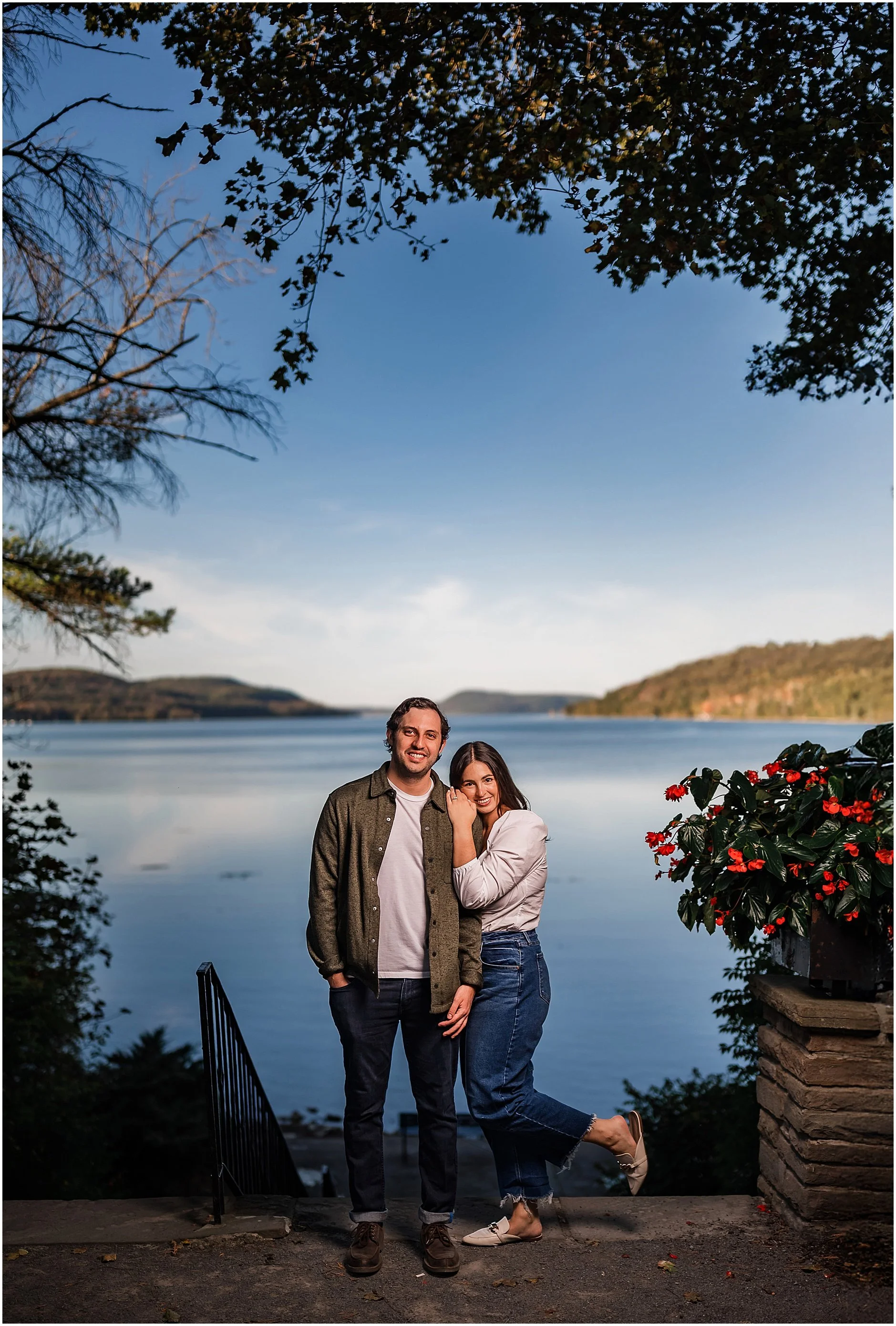 Soft and timeless Otsego Lake engagement photography