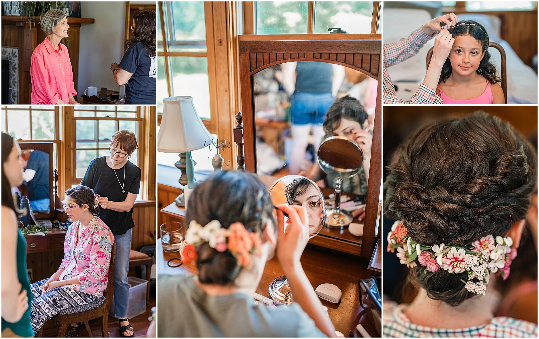 Getting ready shots of the girls at The Inn at West Settlement in Upstate New York