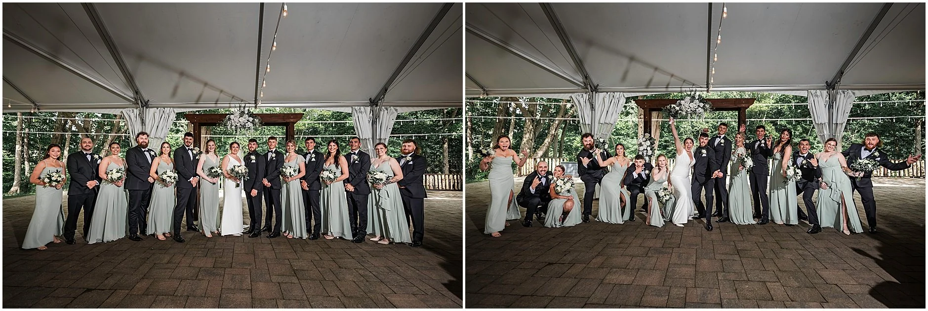 Fun wedding party shots during a Catskill New York wedding in the spring.