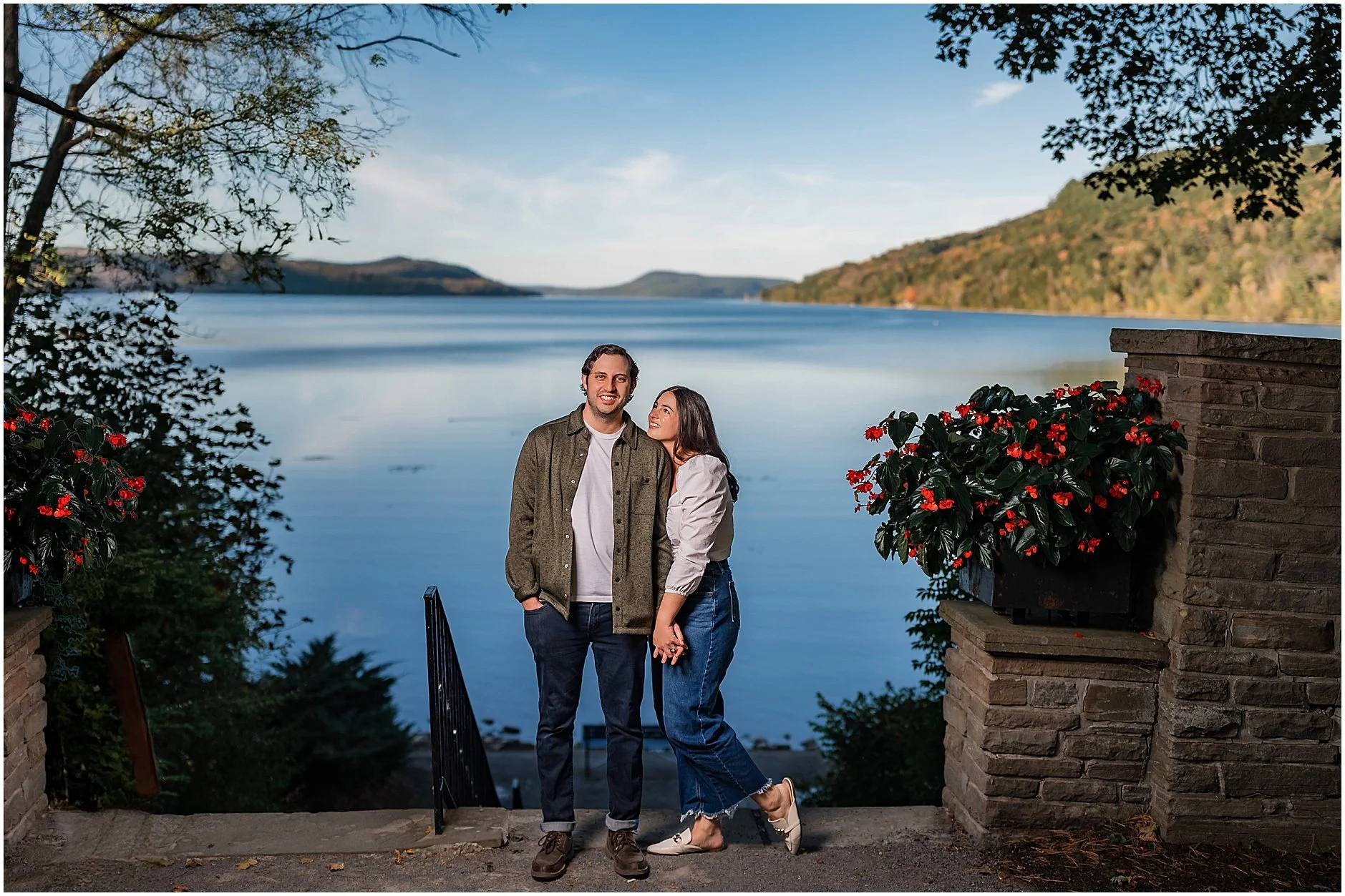 Lakeside engagement photos at Otsego Lake in Cooperstown NY