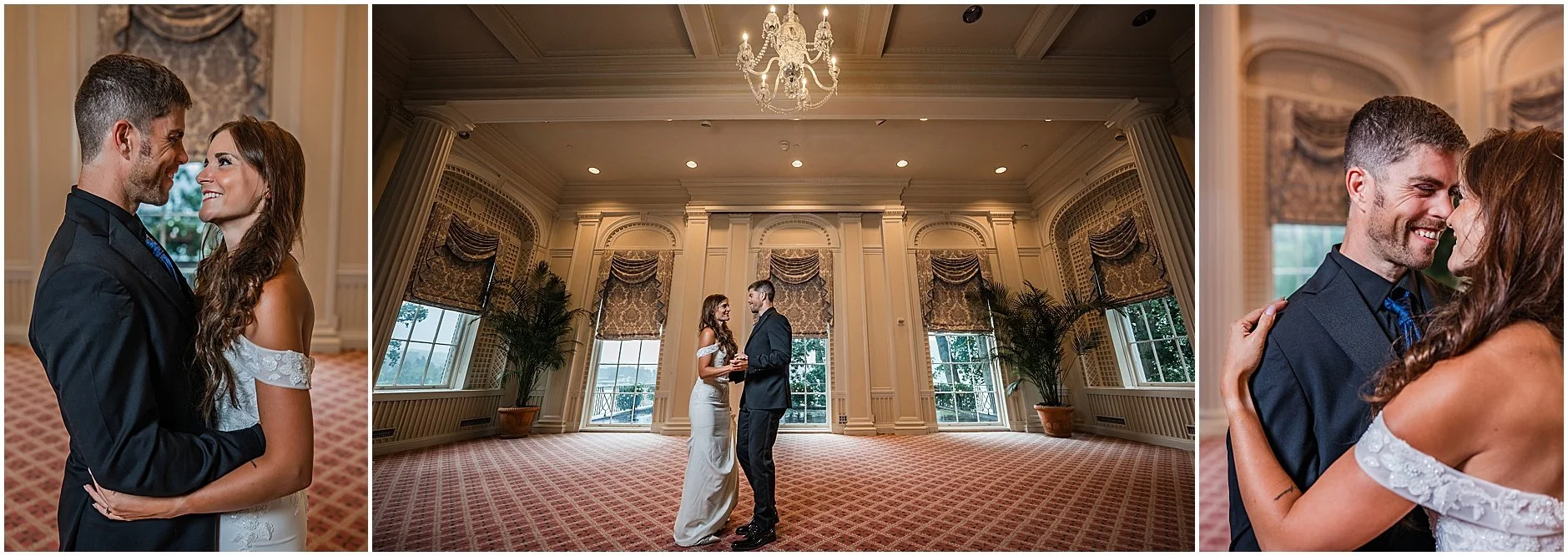 Couple sharing a quiet, emotional moment during their Upstate New York elopement.
