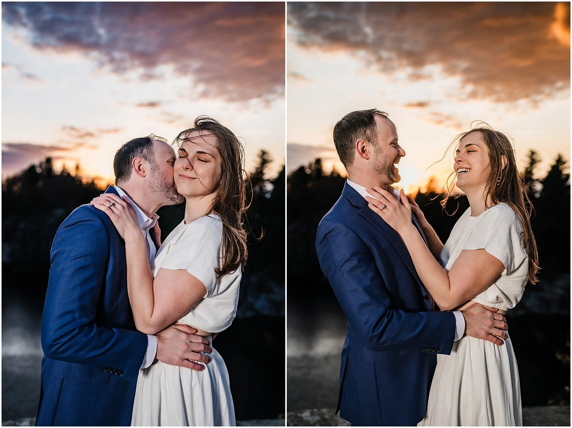 Sunset engagement photos in the Catskill Mountains New York