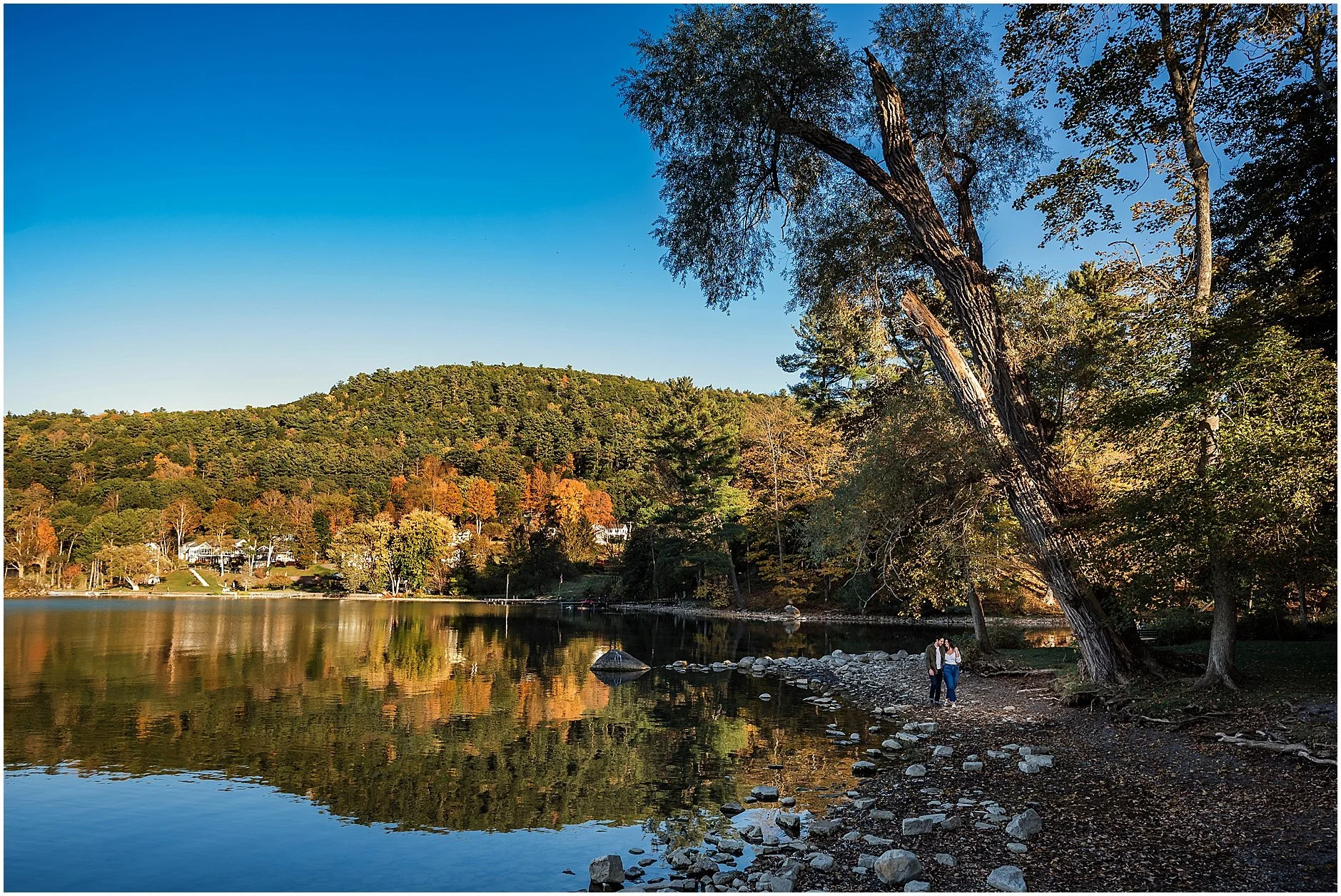 Wind-swept lakeside portrait in Cooperstown NY