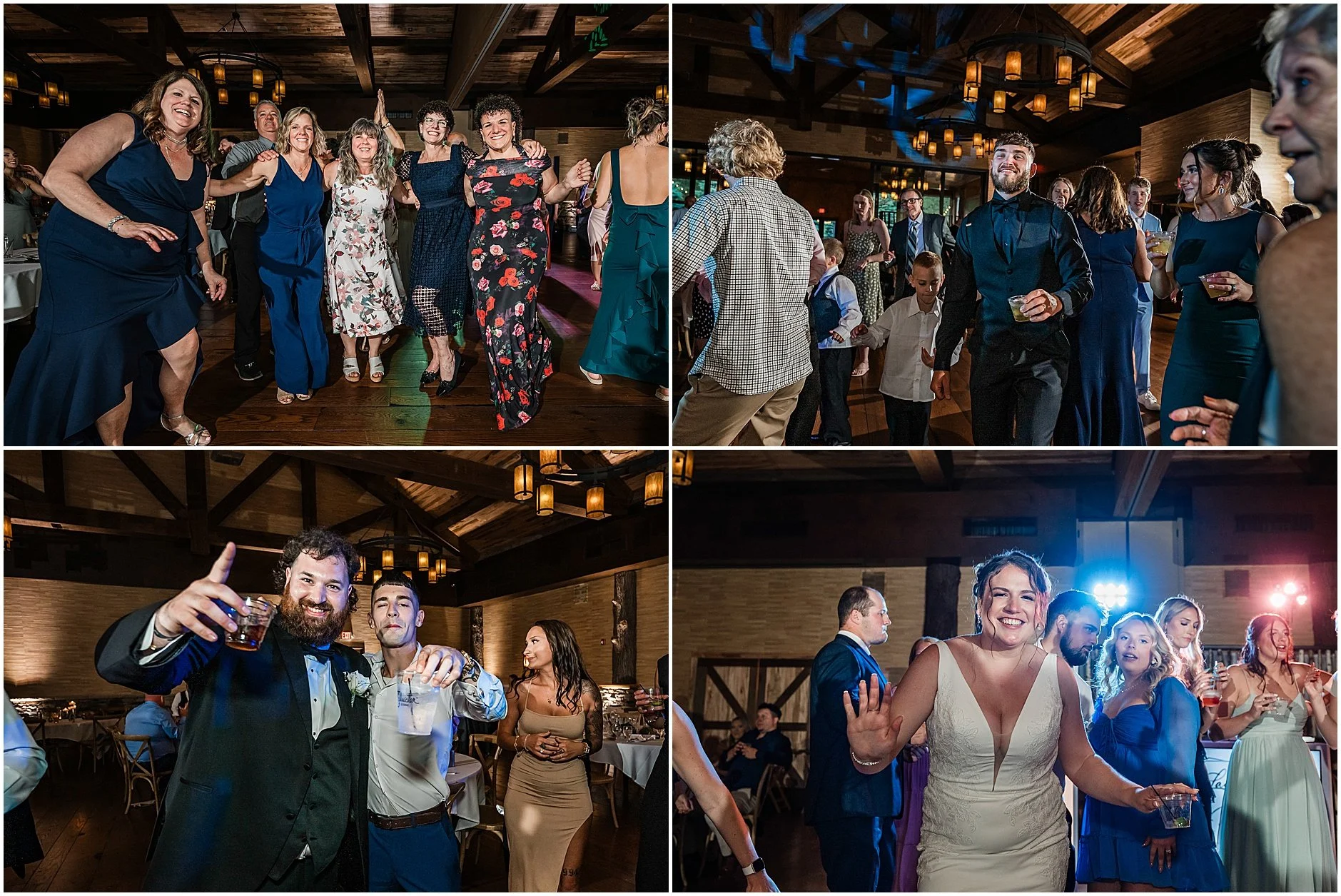 Fun dancing shots during an Upstate New York wedding receiption.