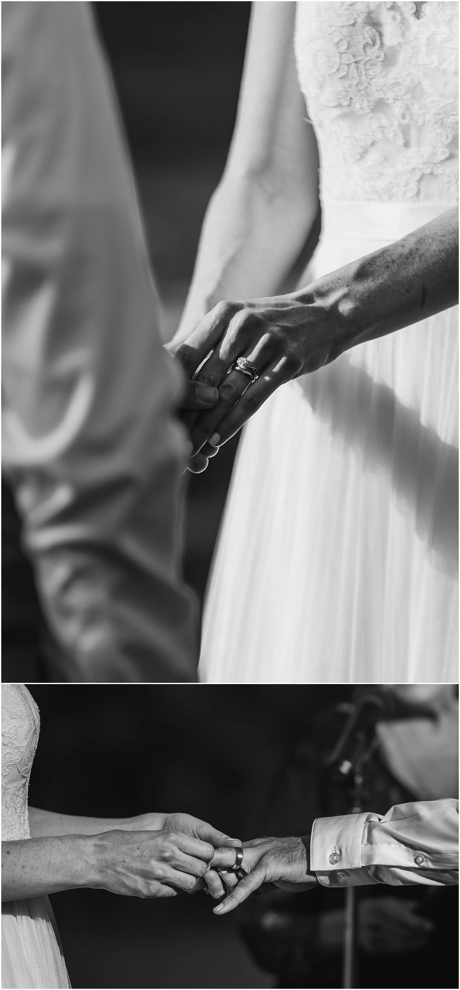 Black and white ring shot with light pouring in