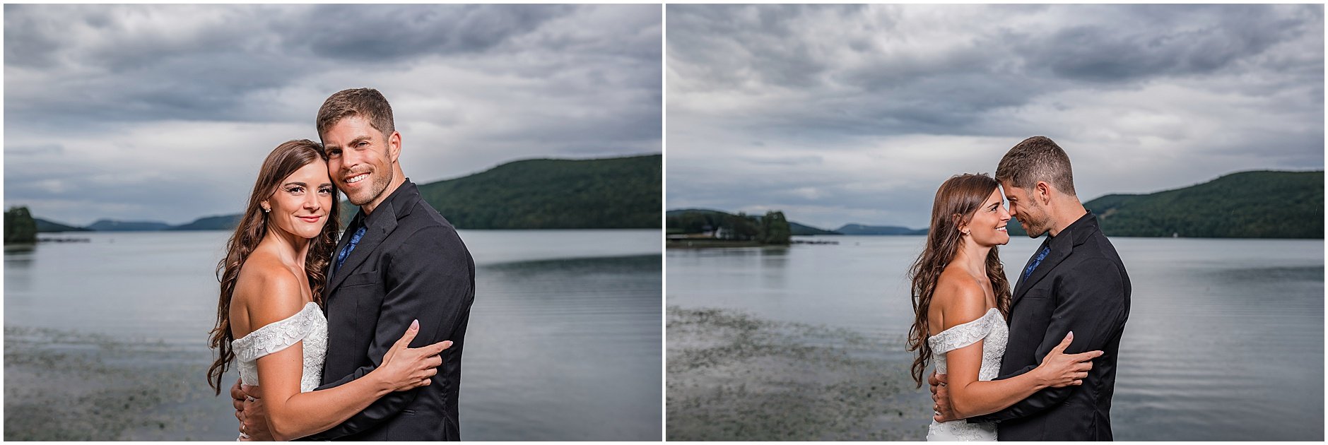 Romantic couple portrait taken during a Cooperstown, New York elopement.