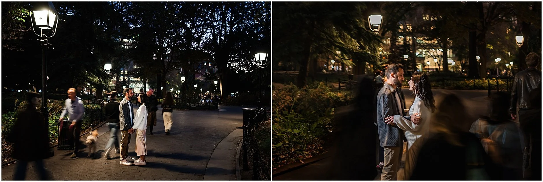 Couple sharing a quiet moment together in a Manhattan park
