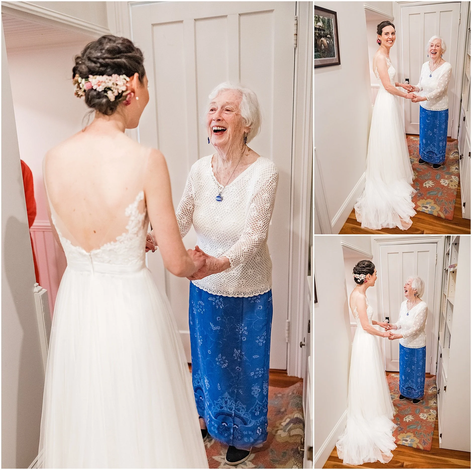 Joyful first look with grandma at The Inn at West Settlement