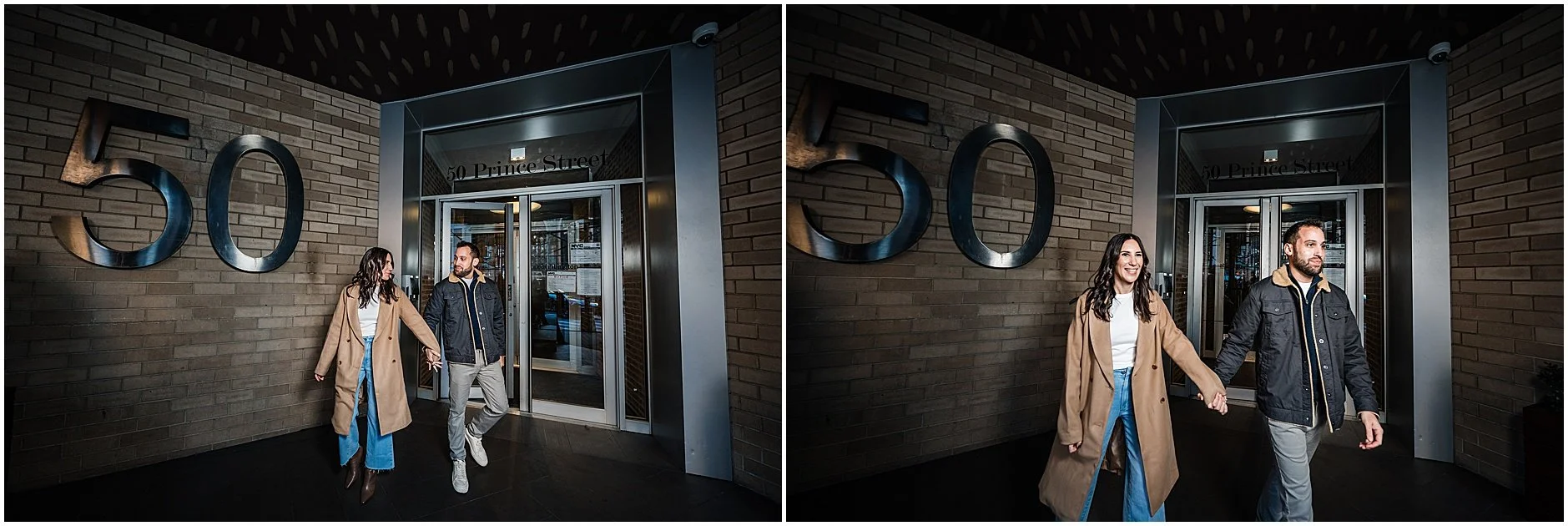 Stylish couple portraits during Soho engagement session