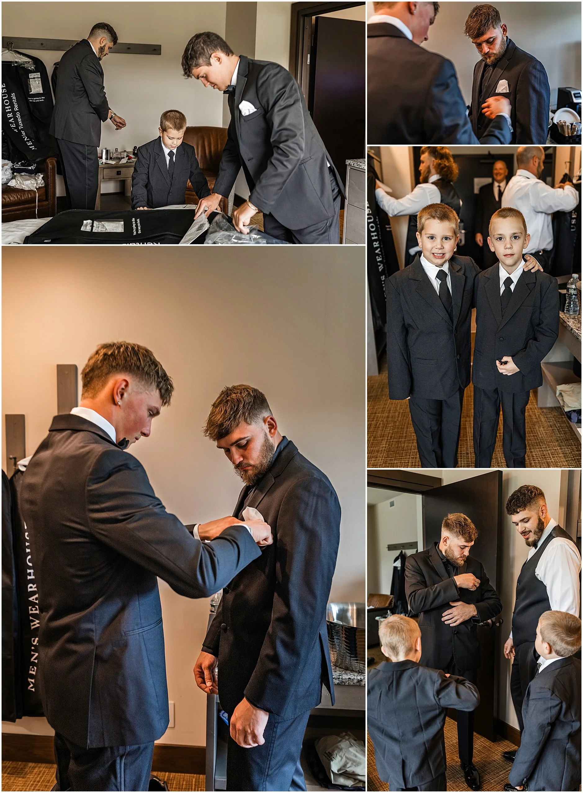 Candid getting ready images of the groomsmen in Upstate, NY.