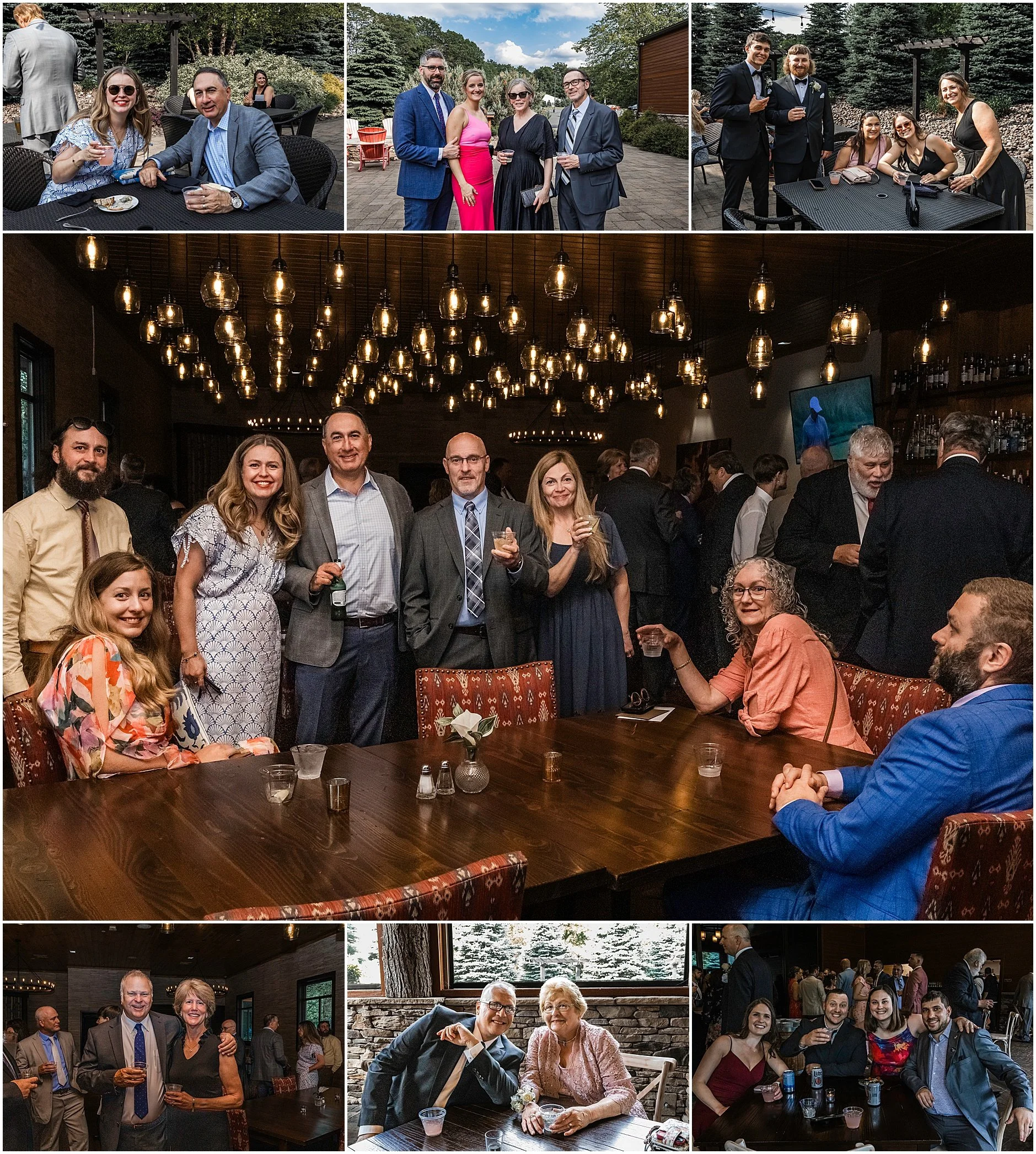 Candid cocktail hour shots during a spring wedding in New York.