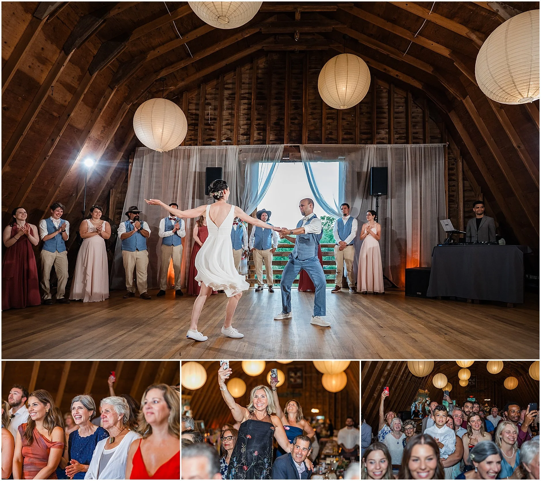 First dance moments during a wedding in the Catskills at the Inn at West Settlement