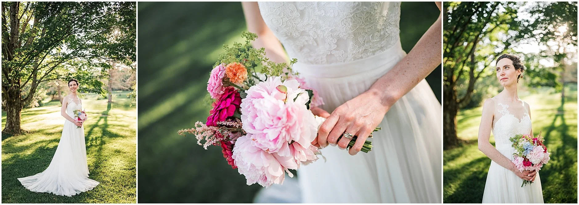 Bridal portraits in golden light at The Inn at West Settlement in Upstate New York