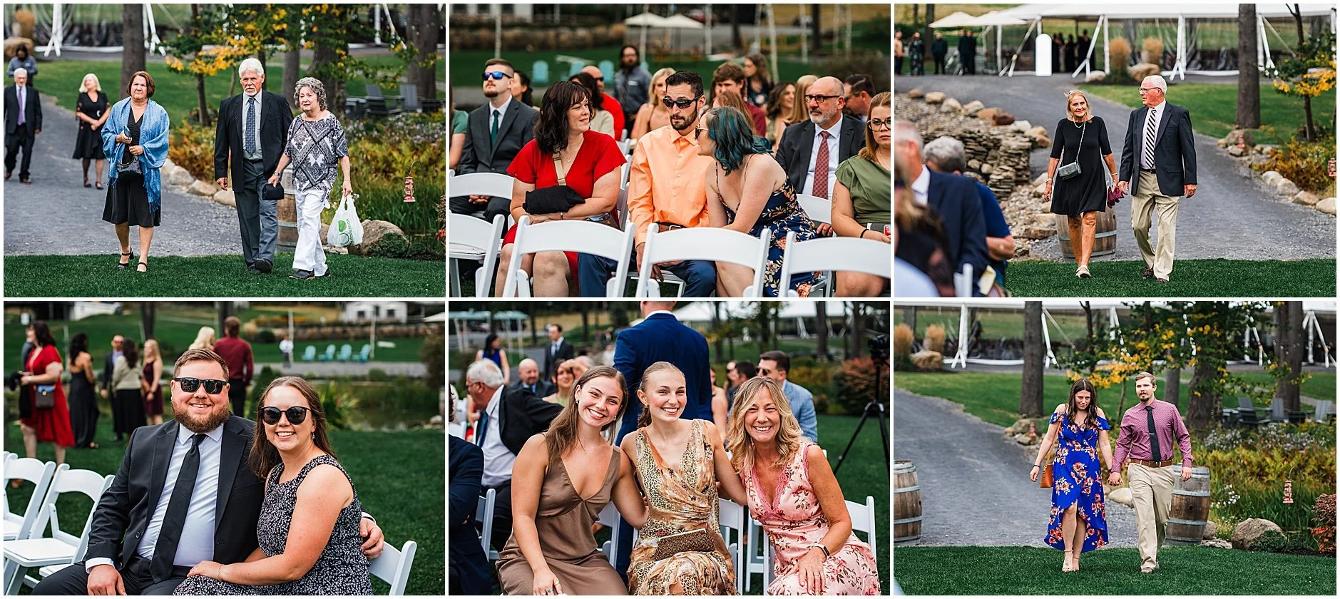 Grip and grins before lakeside wedding ceremony at The Rosemary at Spano Lake in Cooperstown