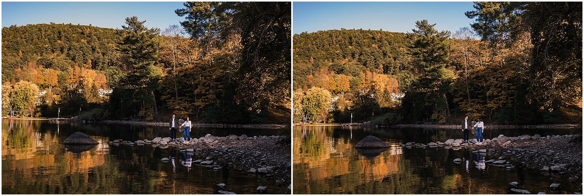 Soft and timeless Otsego Lake engagement photography
