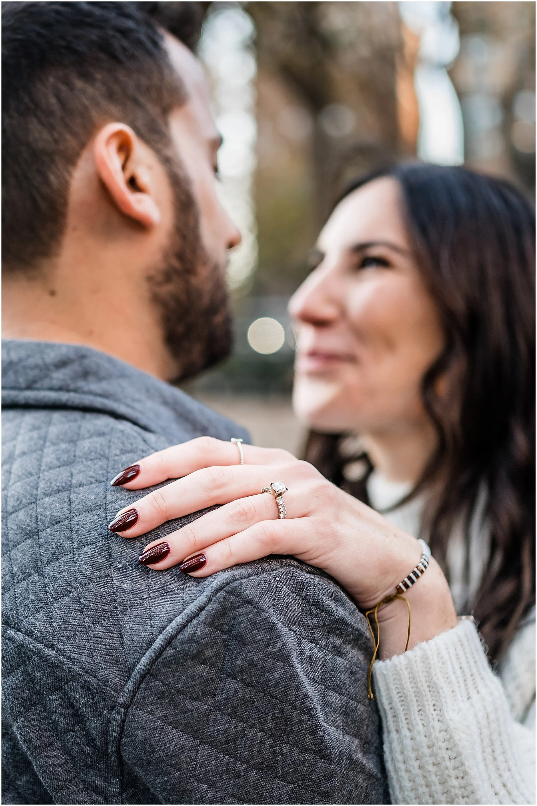 Ring shot during NYC engagement session in Soho neighborhood