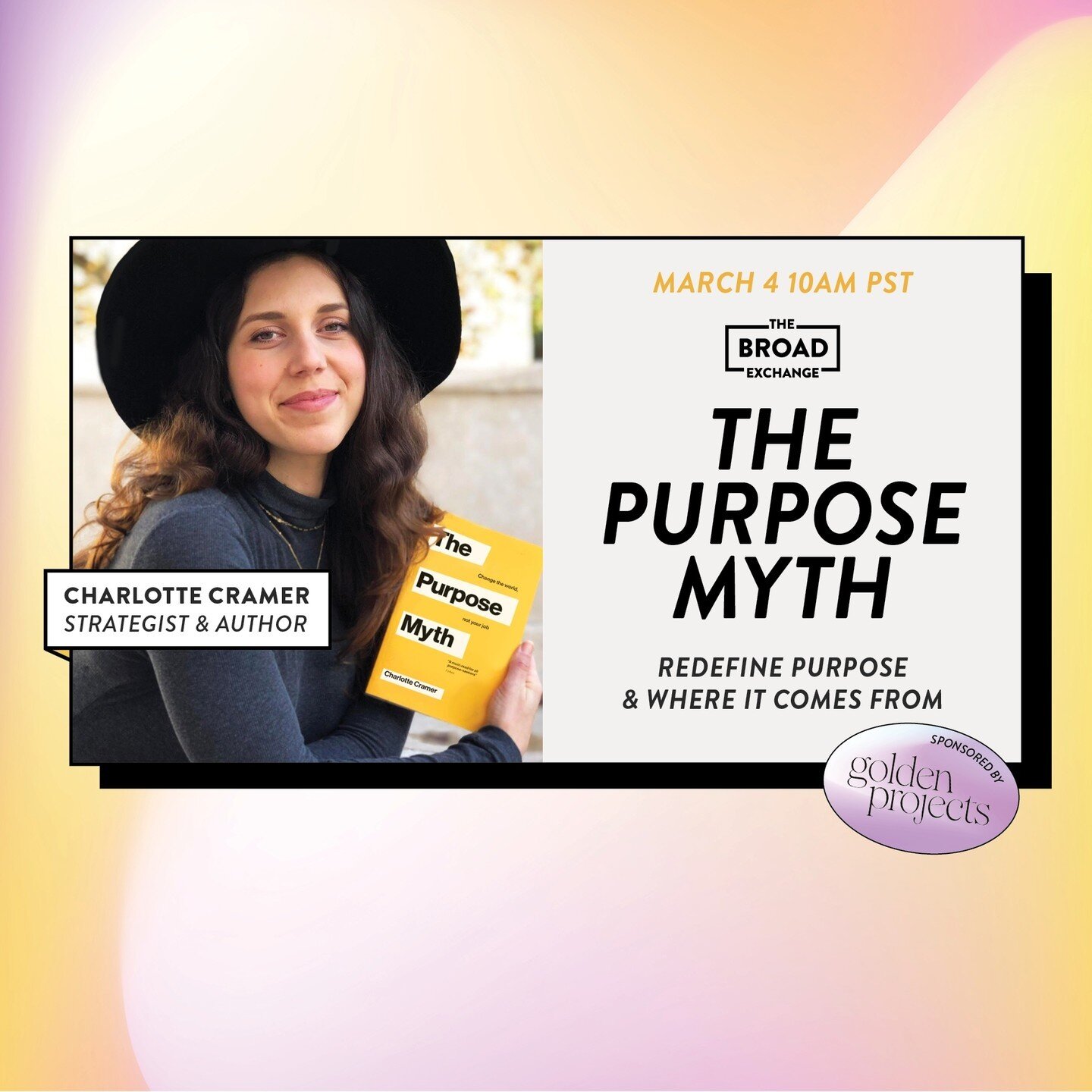 Our next event is based on the discoveries found in the best-selling book &ldquo;The Purpose Myth&rdquo; &ndash; the myth that the job you do for income must ALSO fulfill your life&rsquo;s purpose. ⁠
⁠
👉 Tickets available at link in bio.⁠
⁠
Join us 