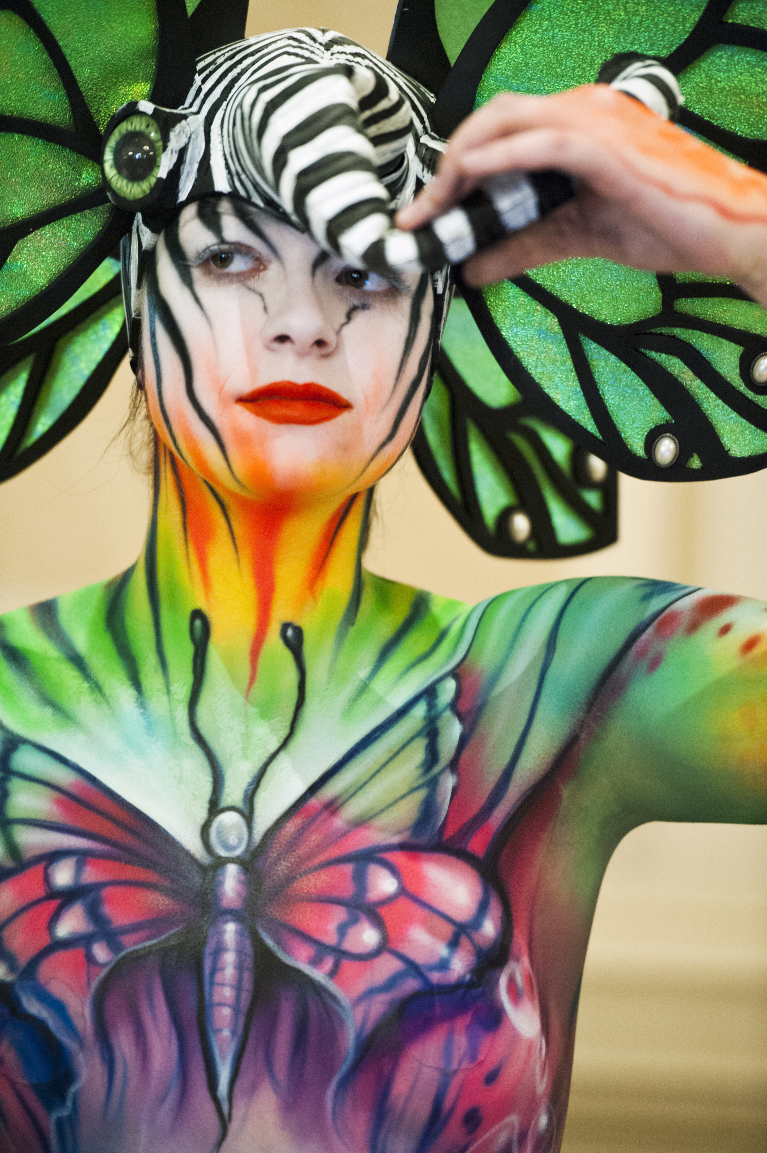 Living Art Body Painting Show in Greensboro, North Carolina.