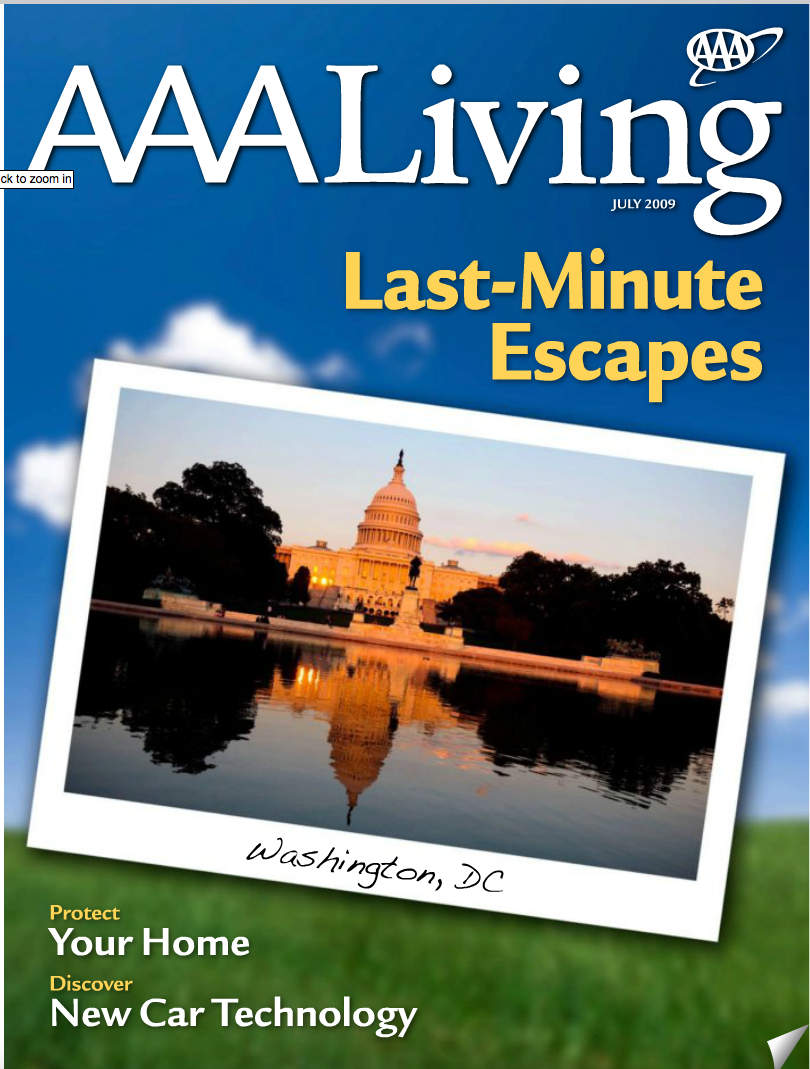 The Capitol Building on the cover of "AAA Living"