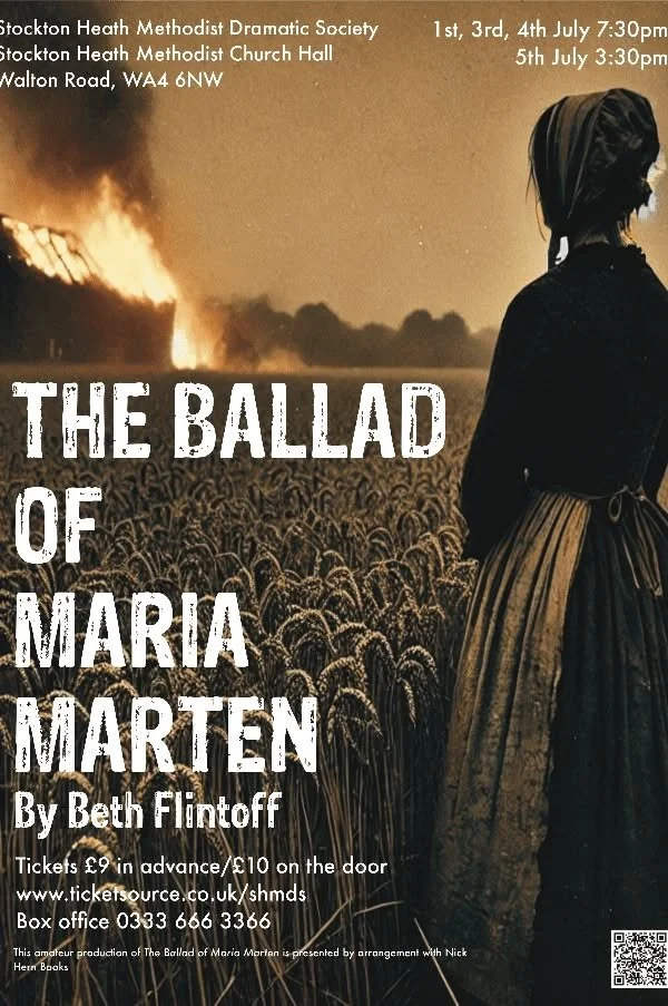 Good luck to Stockton Heath Methodist Dramatic Society this week 

#mariamarten @nickhernbooks