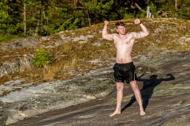 Casually flexing, didn't even know the camera was there... This was taken about a month-and-a-half after my second surgery - I maintained muscle through my recovery and was ready to train and get healthy again much quicker than the first time. Since then I have gained almost 22 lbs., and I'm stronger than I've ever been.