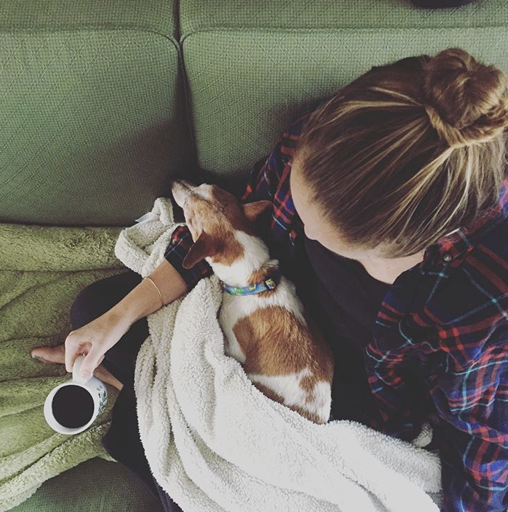 Dogs, coffee, and a cozy blanket — for my “ process ” obviously